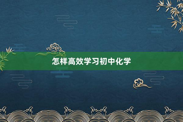 怎样高效学习初中化学